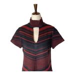 Amanda Uprichard  Black And Red Knit Keyhole Mock Neck Sweater Dress Size M‎ Photo 2