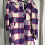 Pink And Blue Plaid Jacket Size M Photo 0