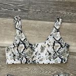 SheIn Swimwear Sz M Black & White Snakeskin Print Bikini Set Top & Bottom Photo 2