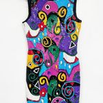 Laurence Kazar Sequined Pop Art Multicolor Sleeveless 80s Vintage Sheath Dress Photo 1