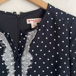 Brooks Brothers Lace-Trimmed Polka-Dot Satin Dress Photo 4