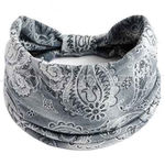 Gray Paisley Bandana Print Turban Headband Ear Warmer Photo 0