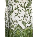 Positive Attitude Linen Blend Sleeveless Top Size 16 Green Paisley Print White Photo 0