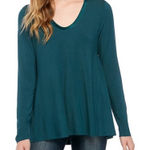 Kaari Blue NWT  Belk Long Sleeve Swing Tee | Dark Teal Green | Large Photo 0