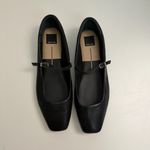 Dolce Vita Reyes Mary Jane Ballet Flats Leather Square Toe Buckle Black Silver Size 11 Photo 2