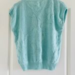 Vintage Blue Crew Neck Sweater with Intricate Knit Photo 3
