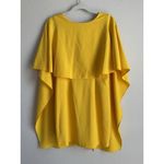 ZARA Women's Open Back Yellow Ruffle Cape Mini Dress Size Small Modest Photo 3