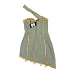 EGO  Official - One Strap Distressed Patchwork Mini Dress in Light Blue Denim Photo 2