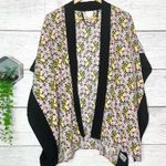 14th & Union Black Trim Pink & Yellow Floral Kimono Top Swim Cover Up One Size Photo 10