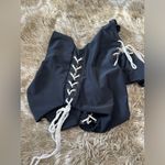 Aila Blue Swimmer with lace up Black One piece Size S Photo 3