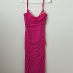 House Of CB  Nalini Mesh Corset Cocktail Dress in Fuchsia Size: S Photo 3