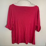 Karen Scott  Cotton Boat-Neck Top Bright Pink Photo 5