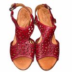 NEW Naya Red Leather Alpine Slingback Heeled Sandals Shoes size 7.5 Photo 4
