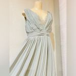 Little Mistress  Pleated Lace Maxi Evening Dress in Sage colour Maternity dress 8 Photo 11