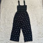 Aritzia Wilfred Chianti Jumpsuit Smocked Top Sleeveless Floral Black Sz XS Photo 2