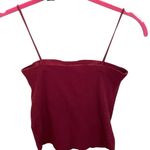 American Eagle Red Burgundy Ribbed Cropped Cami Tank size Small Photo 3