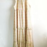 Betsey Johnson  Dress Golden Cream Tiered Textured Maxi Dress Sz M NWT Boho Chic Photo 12