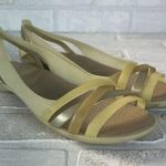 Crocs Flats Sandals Women 10 Jelly Creamy Yellow Slip On Strappy Open Toe Cutout Photo 0