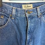 L.L. Bean Vintage Floral Fleece Relaxed Lined Jeans Blue Size 12 Photo 3
