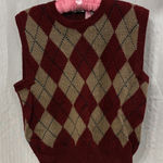 Vintage Argyle Sweater Vest Red Size M Photo 0