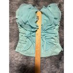 Body Central  ~Size Medium Junior's ~ Teal Crop Top ~ Padded Ruffles Zips Up Back Photo 3