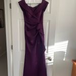 XScape  Women’s long off shoulder sweetheart neck side ruffle gown 4  Photo 2