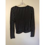 RTR Victor Glemaud Black White Striped Knotted Twist Front Crewneck Sweater Sz L Size L Photo 4