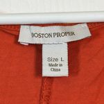 Boston Proper  Orange Square Neck Oversized Shirt Blouse Size Large EUC #1285-AZ Photo 4