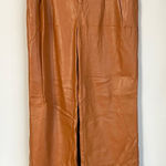 7 For All Mankind Faux Leather Wide Leg Pleated Pants Size Small Photo 0