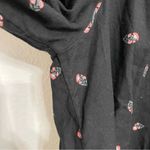 Old Navy Womens Shirt Black Floral Embroidered Poet Puff Sleeve Size Large Photo 6