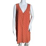 Madewell Dress Womens Medium Orange White Polka Dot Heather Button Front Casual Photo 0