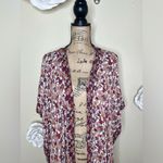 Knox Rose  Floral Open Side Kimono Duster in Cream & Multicolor Size M/L Photo 3