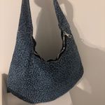 NWOT denim leopard print crescent bag Blue Photo 1