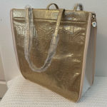 New. Mary Kay 50th Gold Expandable Zipper/Flash tote shopping bag Tan Photo 0