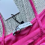 ZARA  Barbie Pink Jacquard Animal Print Sleeveless Satin Mini Dress Women’s Large Photo 8