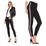 MOTHER High Waisted Looker Ankle Fray Jeans in Guilty Glitter Racer Size 29 Black Photo 1