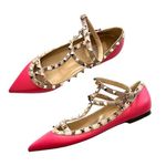 Valentino Garavani NEW Rockstud Caged Ballerina Flat Sandals size 37 Pink Photo 0