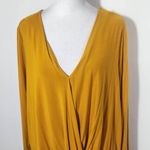 A New Day  Mustard Gold Draped Front Knit Top Size XL Mustard Top Photo 2