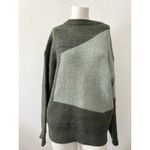 Oak + Fort Size XS Women’s OVERSIZED INTARSIA KNIT SWEATER Green Forest Color Photo 3