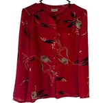 Campus Casuals Vintage 90s Women's Size Medium Novelty Print Red Blouse Photo 0