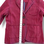 Lands' End Blazer Women 14P Red Button Up Pockets Stretch Knit Office Career Work Photo 4