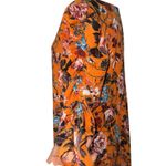 Laundry by Shelli Segal  Gathered Sleeve Floral Mini Dress Pumpkin Teal Size 16 Photo 3