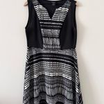 Torrid  Fit & Flare Dress in Ponte Knit Black & White Abstract Print Size 1 or XL Photo 0