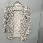 Merona Gray & White Geometric Print Cardigan Photo 1