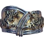 EUC VTG Tiger Clamper Bracelet Massive 1980s Bracelet Clamper Bangle Bracelet Gold Photo 0