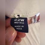 Lands' End Wide Leg Linen Pants Ivory Cream Coral Pink Floral Palazzo Pants plus size 22 W Photo 2