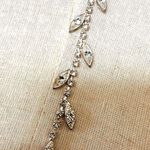 Rhinestone lariat vintage necklace Silver Photo 3