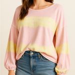 Free People  Sunwashed Tie-Dye Slouchy Balloon Sleeve Pullover Size S Photo 10