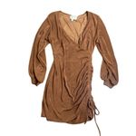 l*space L* Melissa Dress Coffee Brown Long Sleeve Shimmery Medium Mini Dress Photo 3