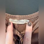 Makers of Dreams Tan Ribbed Lace Up Bodysuit, Medium Photo 2